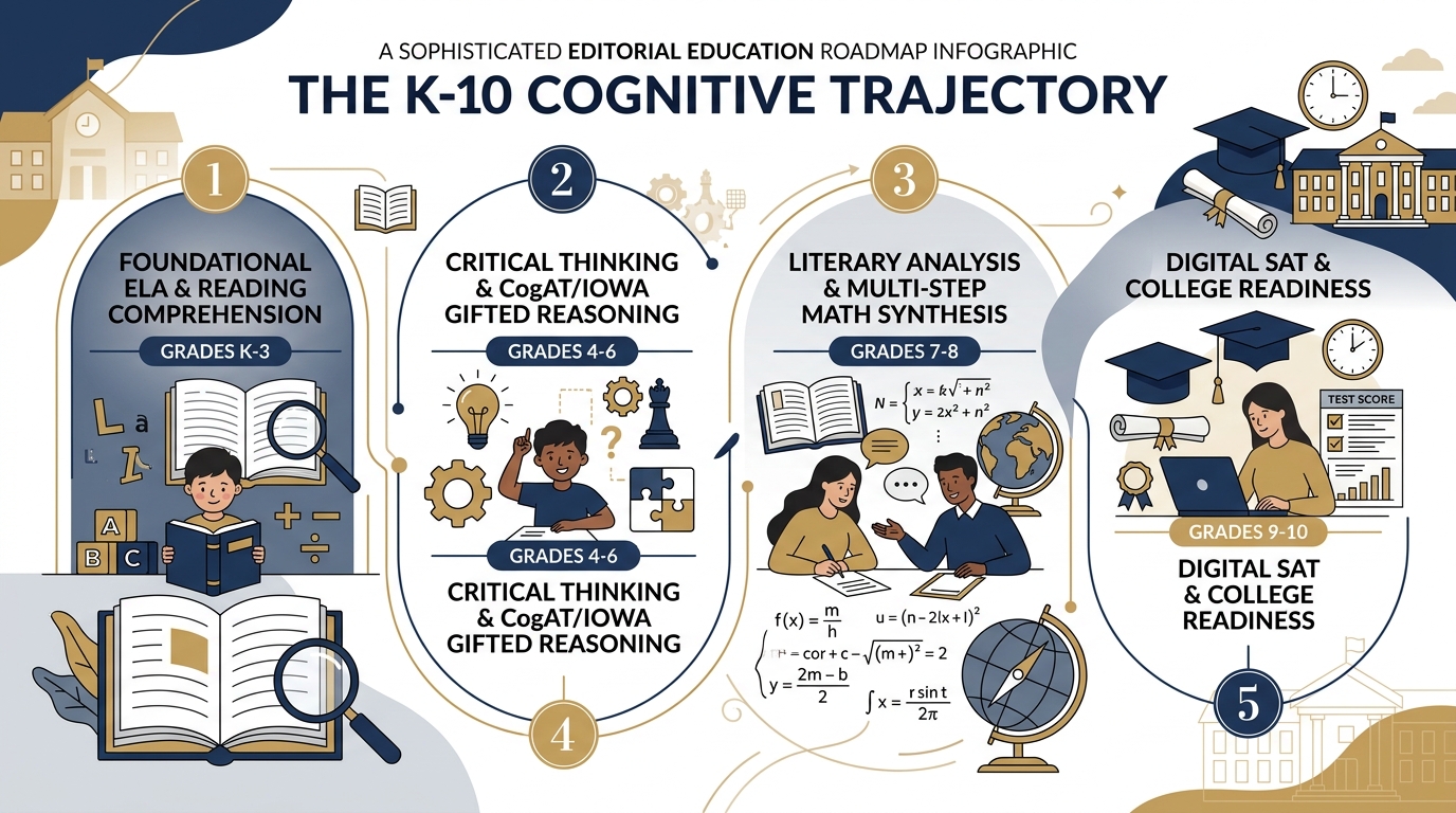 The K-10 Cognitive Trajectory from Foundational Reading to Gifted Reasoning and College Readiness