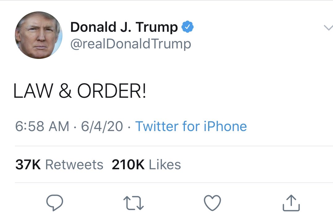 History of Law & Order term used by Trump